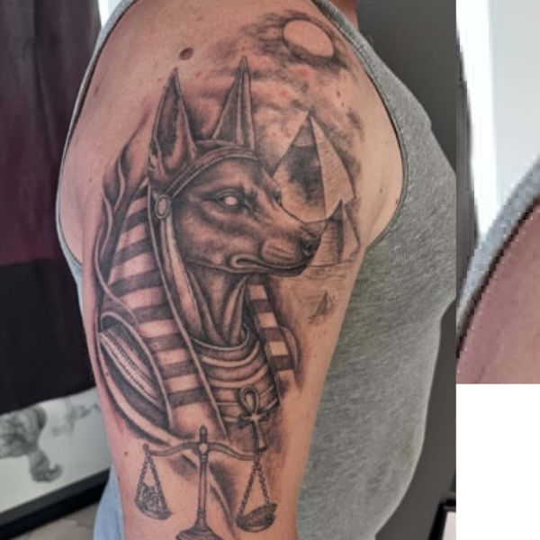 Anubis vall tattoo gyoma csilla – Phoenix Art Design tetoválás